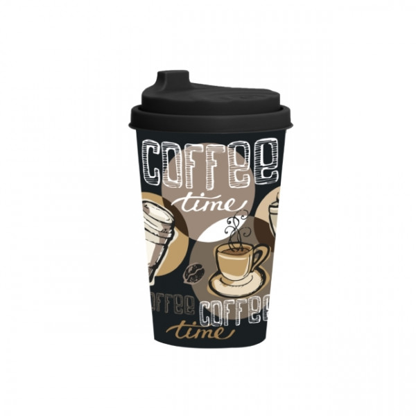 340 cc كوب قهوة طبعة "Coffe Time" 
