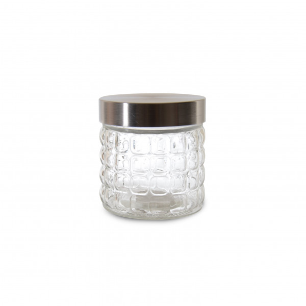 METAL LID, GLASS JAR 12 cm