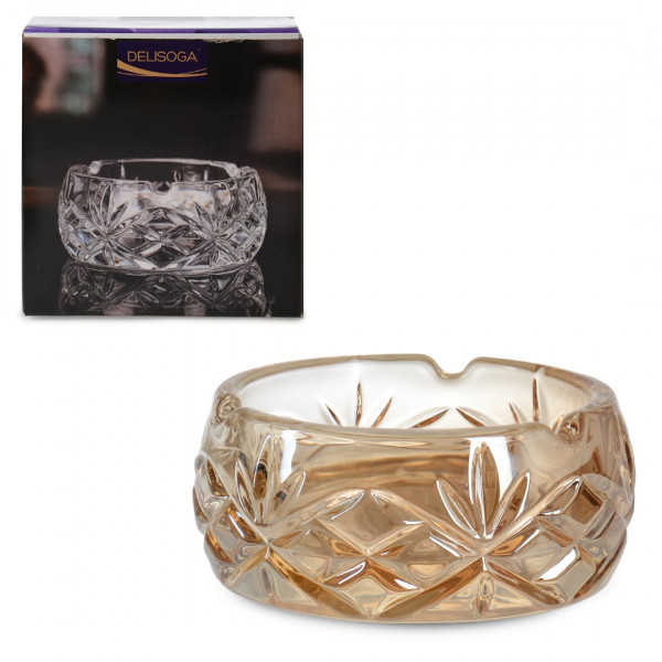 GLASS ASHTRAY, HONEY COLOR