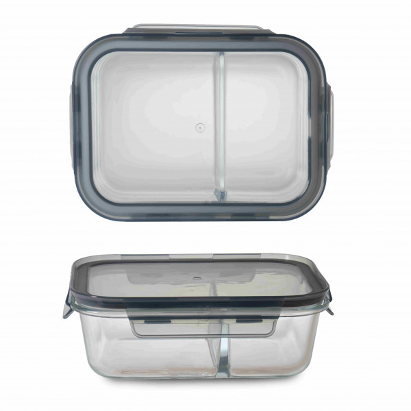 GLASS RECTANGULAR STORAGE CONTAINER 19.5x14.5 cm