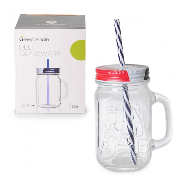 France GLASS MUG WITH PIPET (PRICE FOR PIECE)
