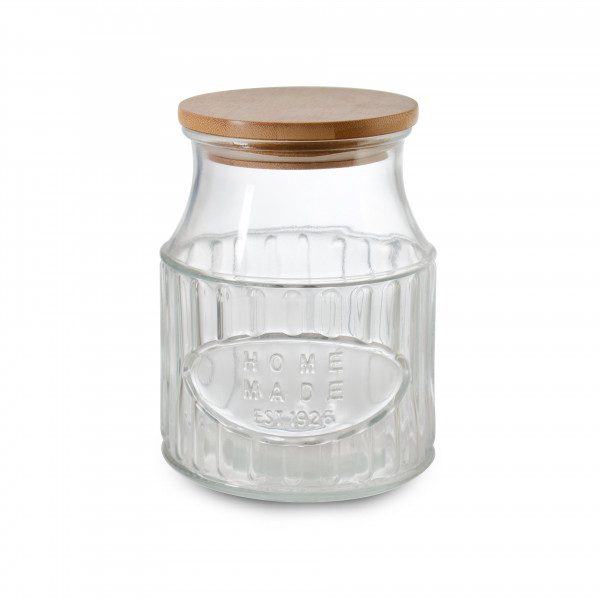 GLASS JAR WITH BAMBOO LID 0.8 LT