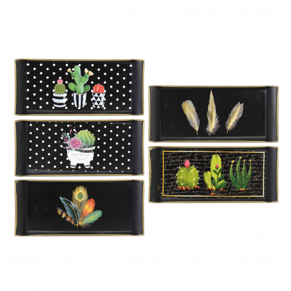 RECTANGULAR SMALL BLACK TRAY 13*29 CM