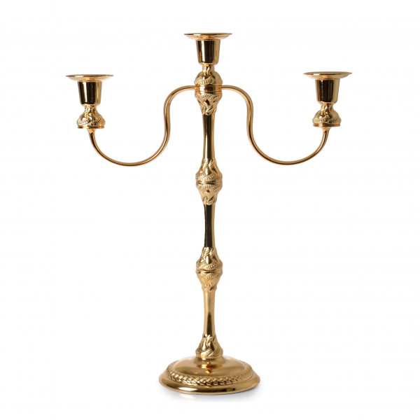 CANDLE HOLDER 3 PIECE GOLD