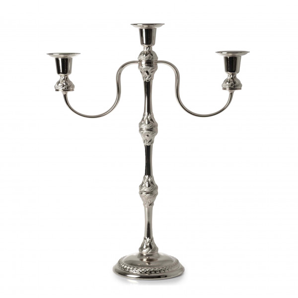 CANDLE HOLDER 3 PIECE SILVER
