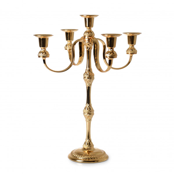 CANDLE HOLDER 5 PIECE GOLD