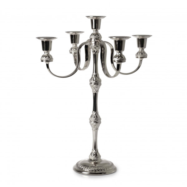 CANDLE HOLDER 5 PIECE SILVER