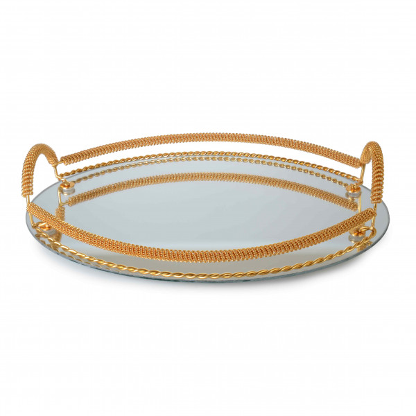 OVAL GOLDEN LARGE TRAY