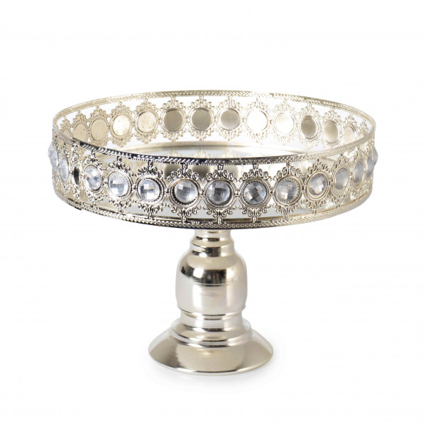 PATTERN FOOTED STAND 25 SILVER