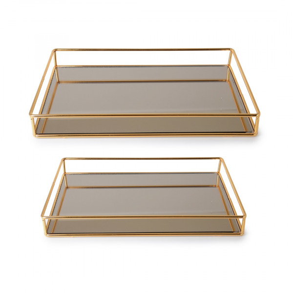 2 WIRE RECTANGULAR TRAY GOLD