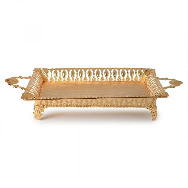 MELTEM RECTANGULAR TRAY GOLD (46x24)