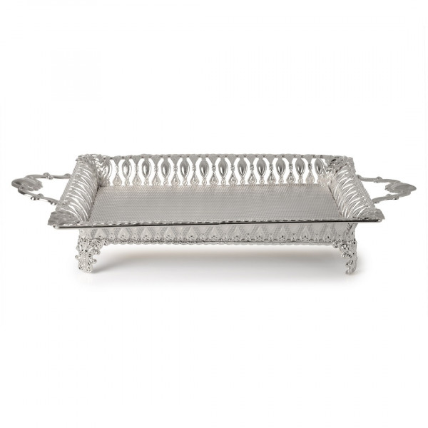 MELTEM RECTANGULAR TRAY SILVER (46x24)