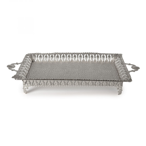 MELTEM RECTANGULAR TRAY SILVER (51x28)