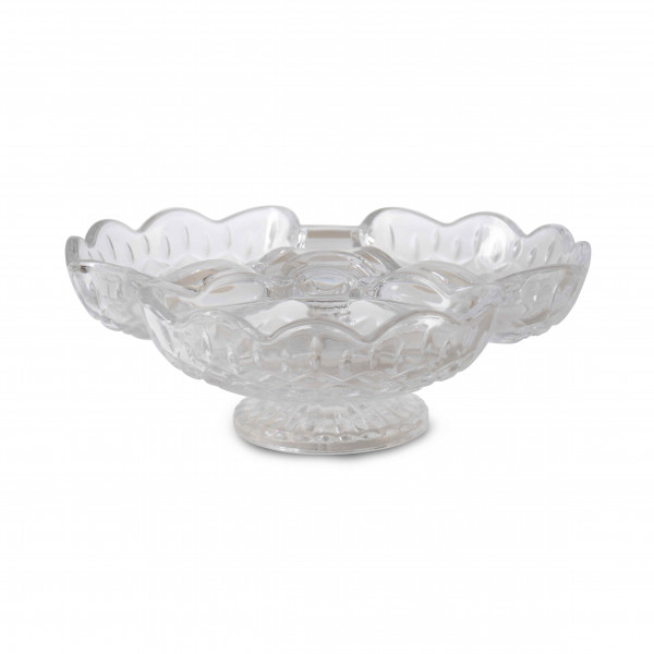 KAFES FOOTED APPETIZER PLATE WITH 3 SECTIONS 21x10CM