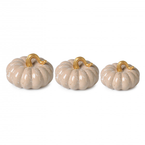 MINK GOLD CERAMIC PUMPKIN 3 PCS ACCESSORIES