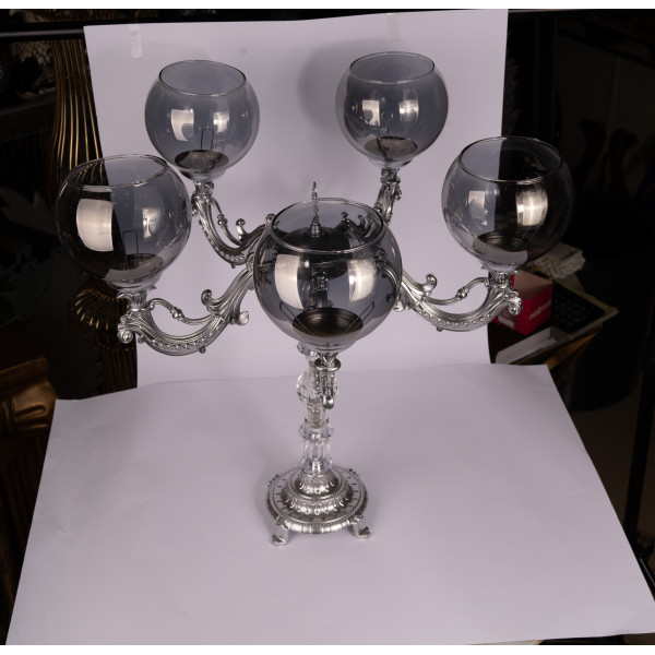 Candlestick 4 arms silver color