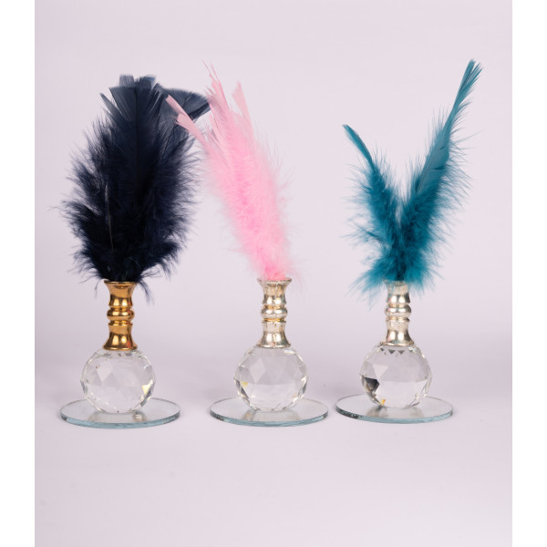 Crystal accessories with feathers