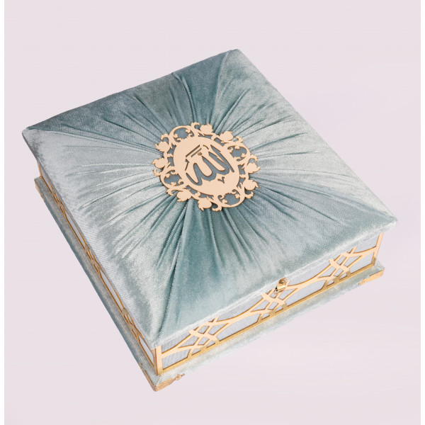 light blue Quran cover