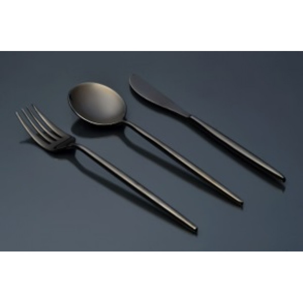 MOON LIGHT BLACK-4MM 6x6 (Dinner knife-table spoon-dinner fork-dessert spoon-dessert fork-tea spoon)
