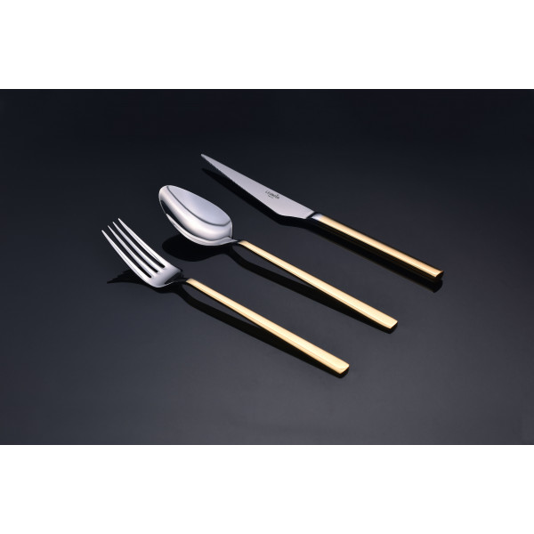SILA SILVER GOLD 12x7 (Dinner knife-dinner spoon-dinner fork-dessert spoon-dessert knife-dessert fork-tea spoon)