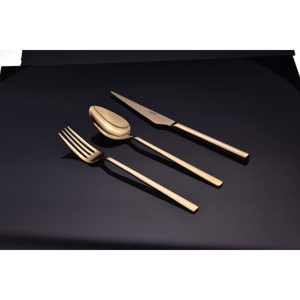 SILA MAT GOLD 6x6 (Dinner knife-table spoon-dinner fork-dessert spoon-dessert fork-tea spoon)