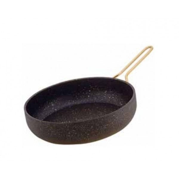 Alpha granite frying pan black color with metal handle