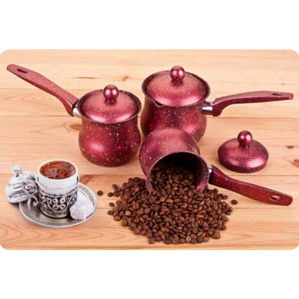 Granite coffee pot set 3 pieces with holder