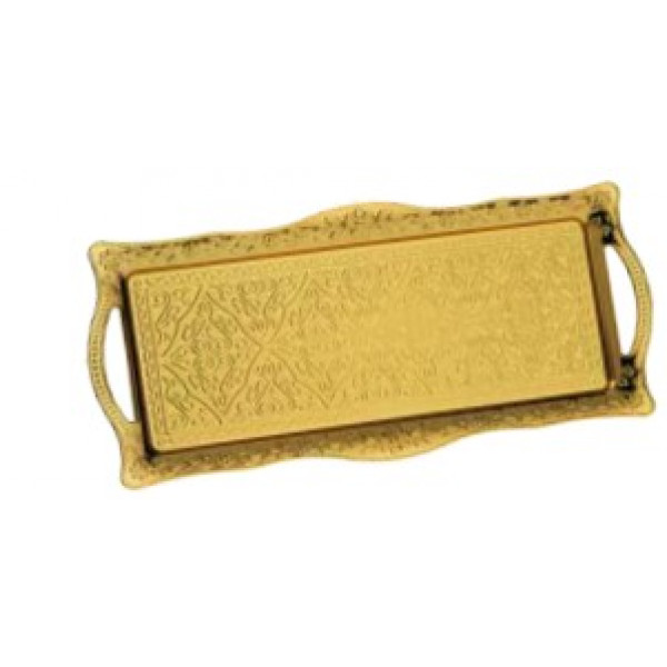 TRAY WITH HANDLE (GOLD)