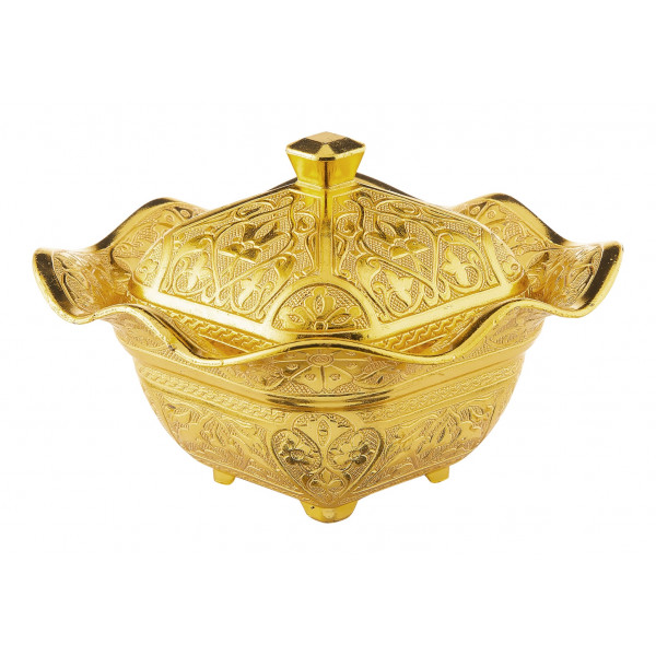 SMALL LALEGUL POT WITH COVER (GOLD)