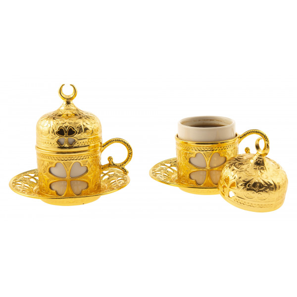 CLOVER COFFEE CUP (GOLD)