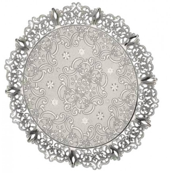 MOTİF SMALL ROUND TRAY (SILVER)