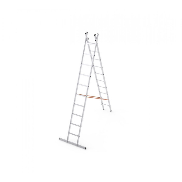 Two-piece sliding ladder, tipi type