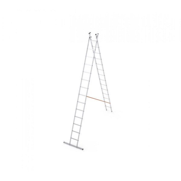 Two-piece sliding ladder, tipi type