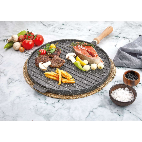DOUBLE SIDE GRANITE CASTING GRILL PAN 36
