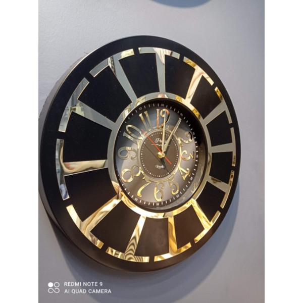  ساعة حائط دائرية زخرفة باللون الذهبي "FTM TIBET"