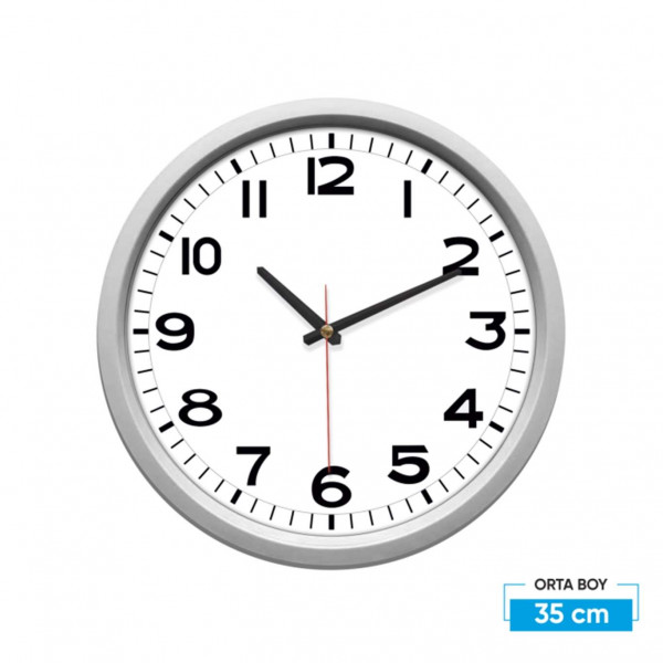  ساعة حائط دائرية بلاستيكية قياس 35 سم