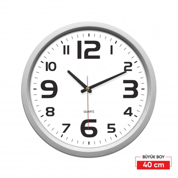  ساعة حائط دائرية بلاستيكية قياس 40 سم