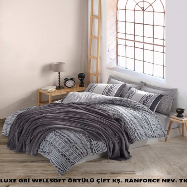  WELLSOFT COVERED LUXE BEDDING SET GRAY