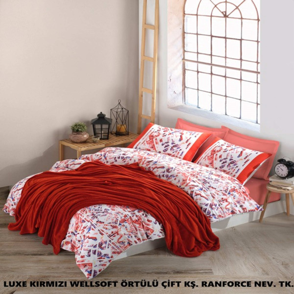 WELLSOFT COVERED LUXE BEDDING SET RED