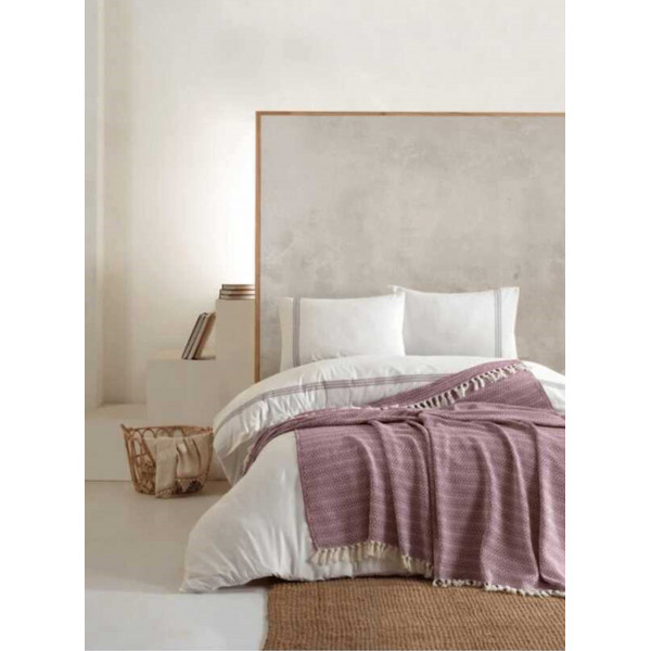  NATURAL EMBROIDERED BED COVER PIQUE SUIT DAMSON