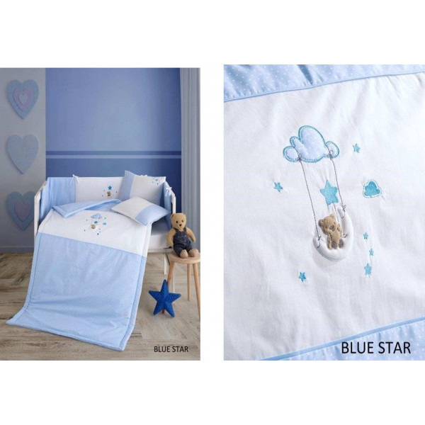  BABY BEDDING SET BLUE STAR