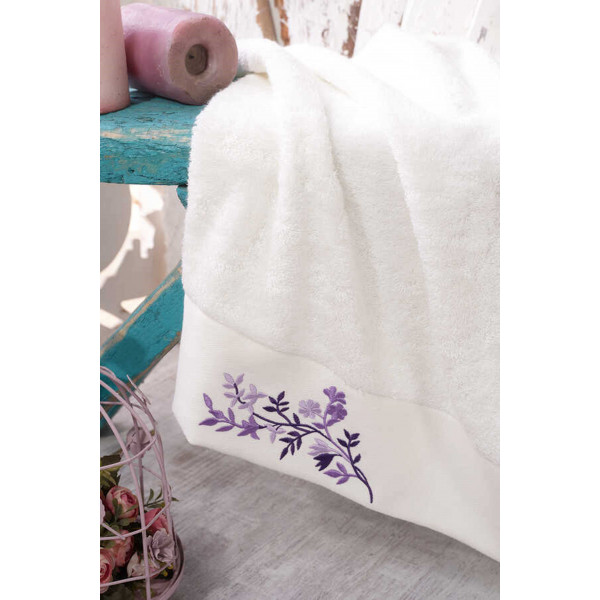  LILY BAMBOO EMBROIDERED GIFT TOWEL 50X90