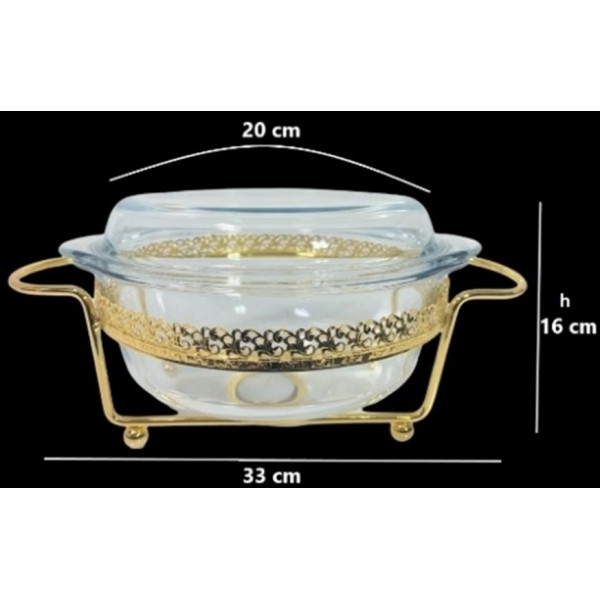METAL ROUND FOOD PRESENTATION WITH A LID AND TEALIGHT